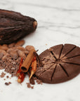 Ceremonial cacao Signature Blend bar by Herbal Cacao with cinnamon and cayenne pepper
