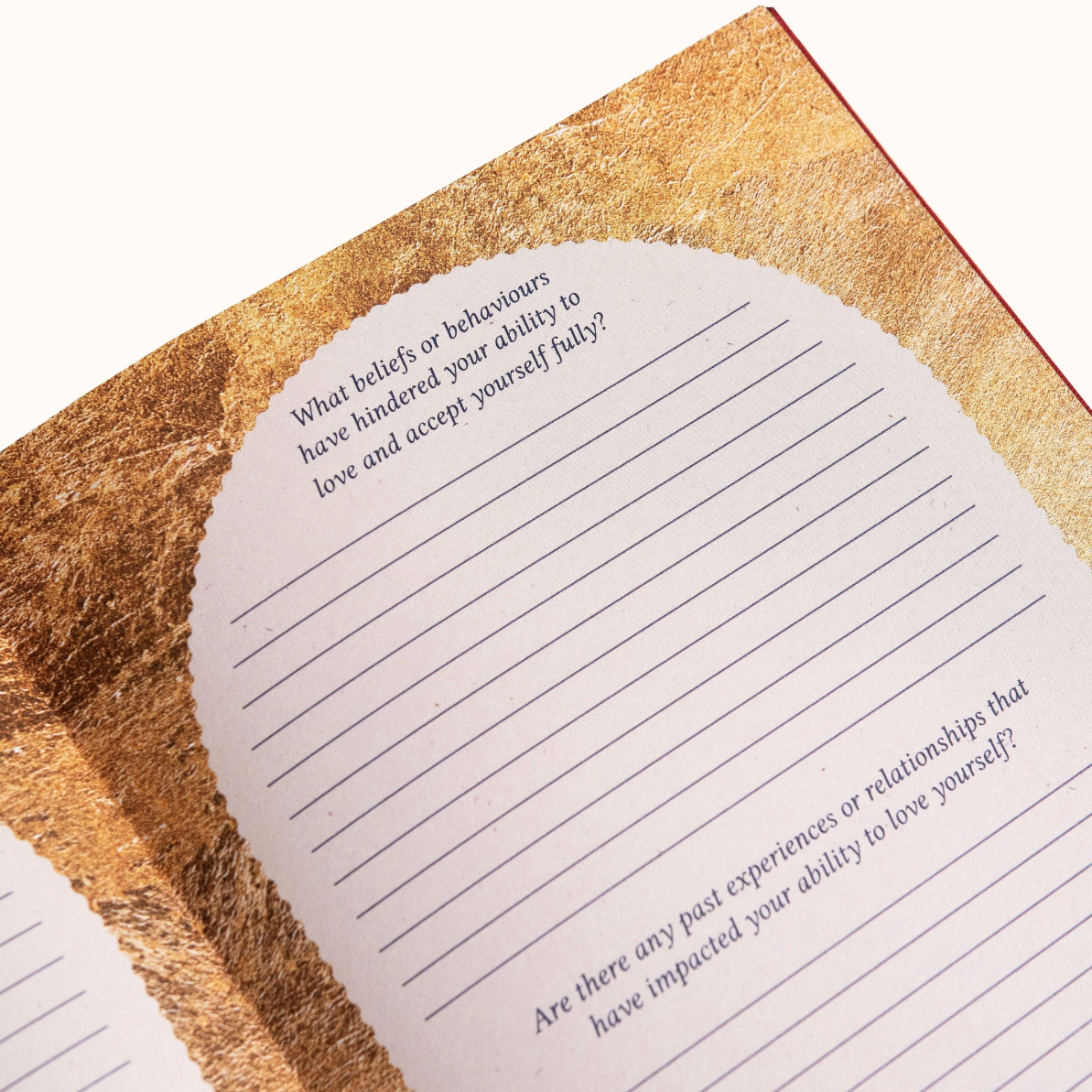 Aphrodite’s_Pasión_Journal with a self-reflection question on a white background