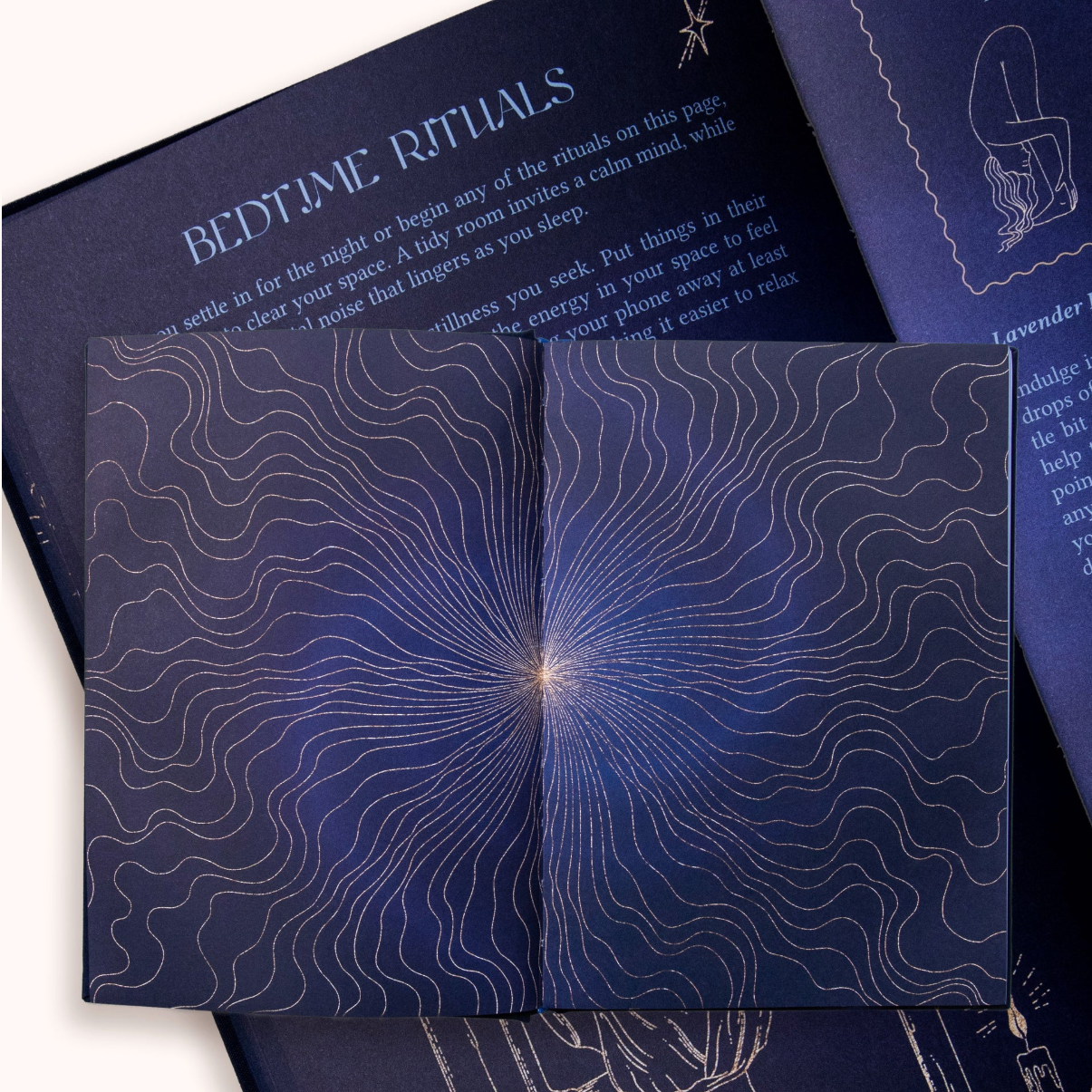 Blue dream journal with star design and text on a white background