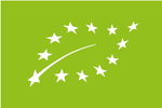 European Organic logo with white stars on a green background