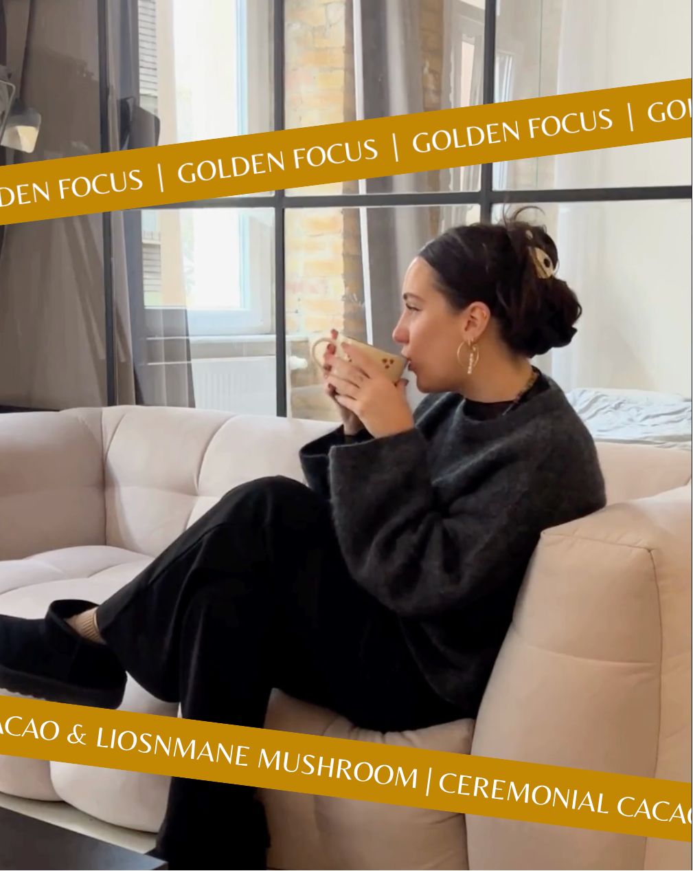 drinking a cup of cacao lionsmane